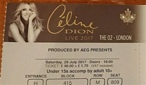 celine dion concert tickets